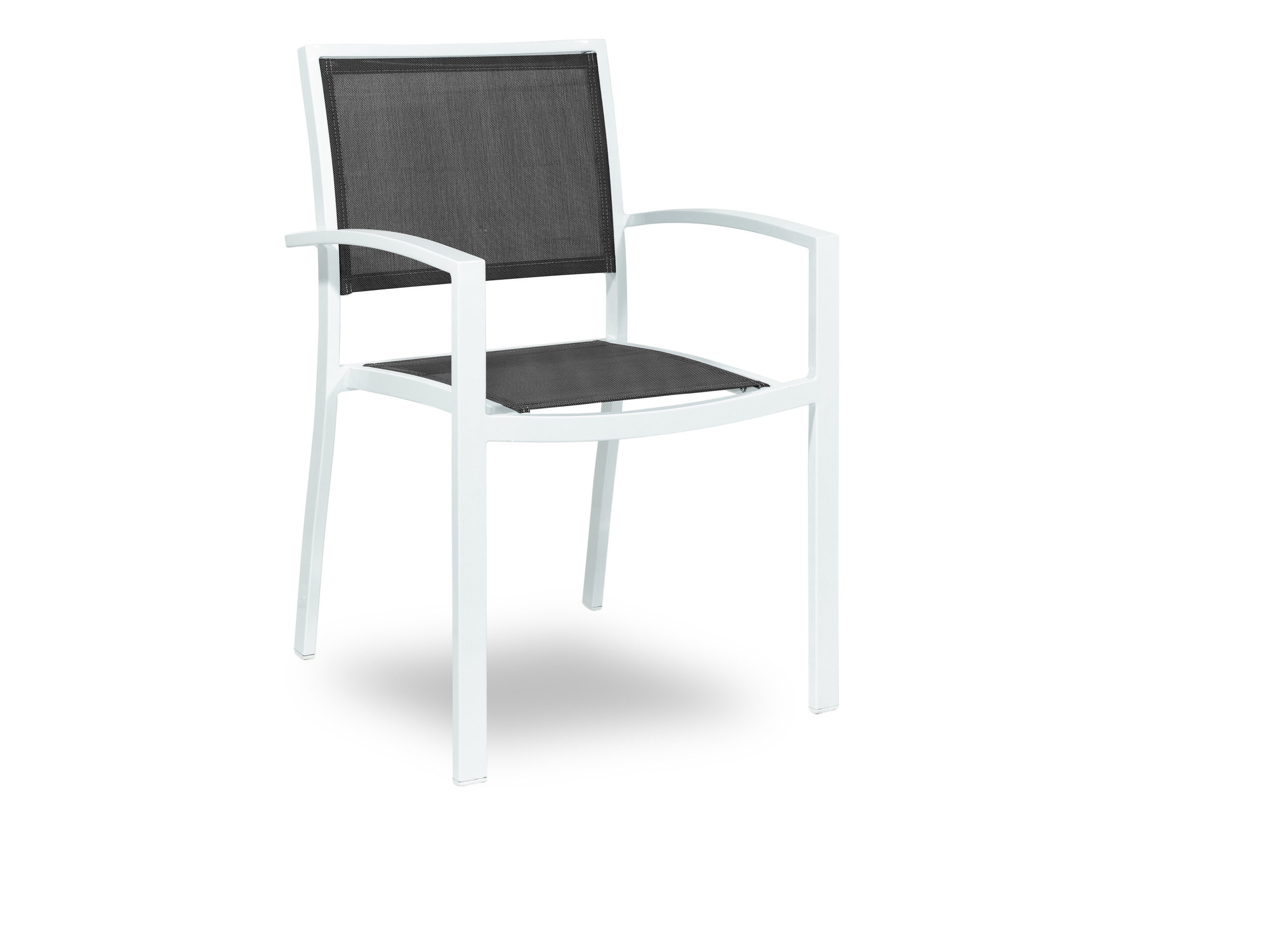 Medi Tex 753 Sessel mit Armlehne, Aluminium/Textilene, weiss