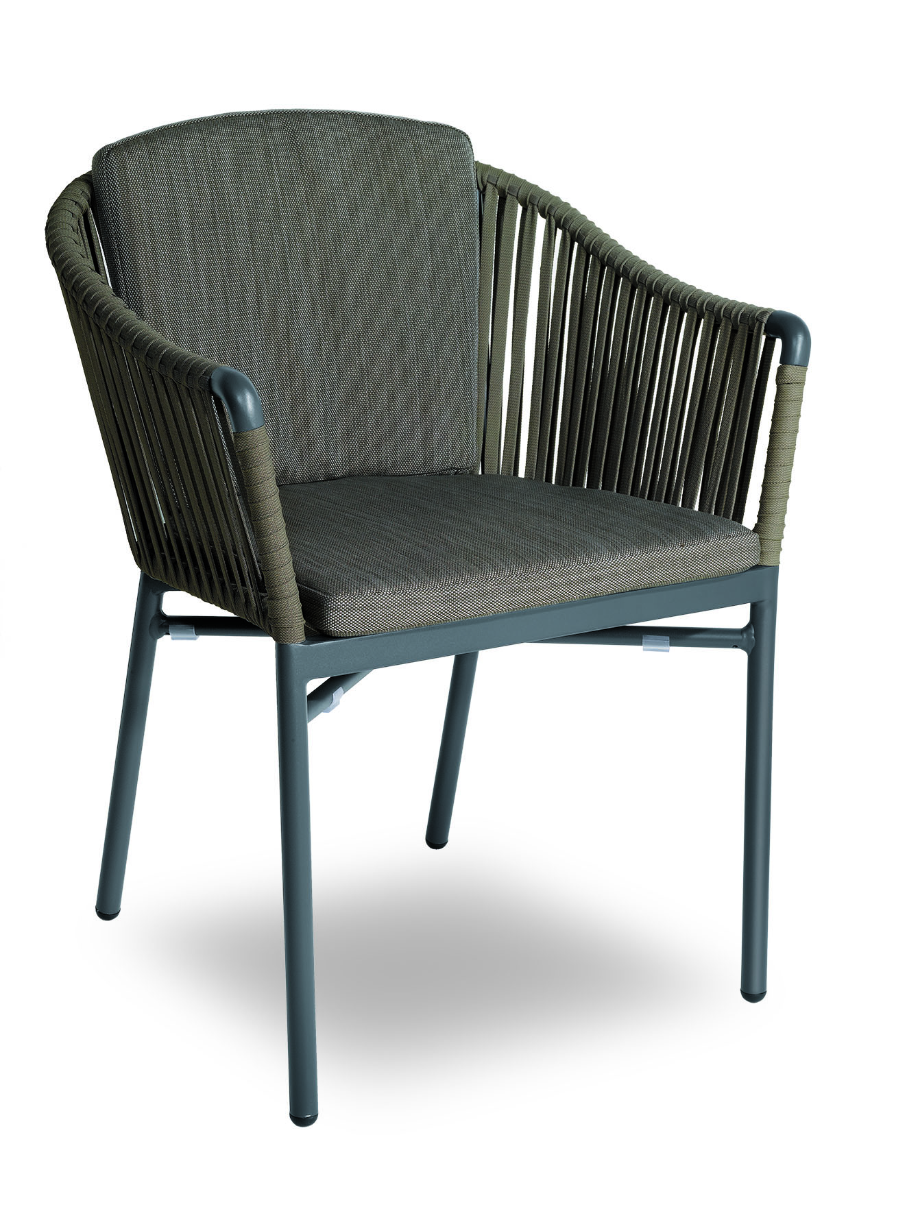 Evita Sessel, mit Armlehne, anthrazit/taupe