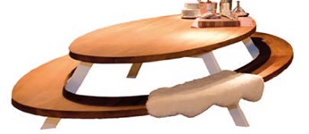 Cassecroute Ellipse Gourmande, Bank und Tisch Kombination