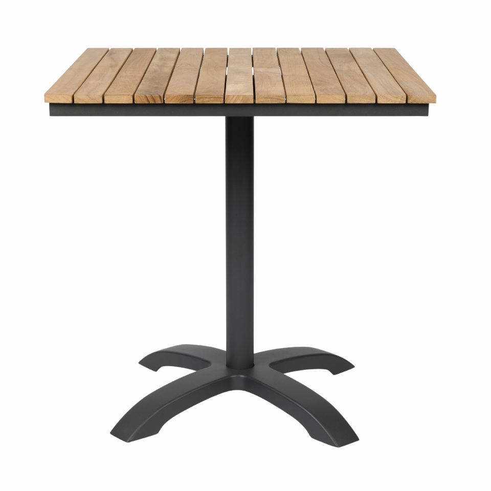 Mood Coffee table, 70x70cm, anthrazit/Teak