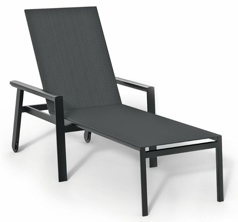 SPA Liege mit Rollen, anthrazit, Aluminium/Softex