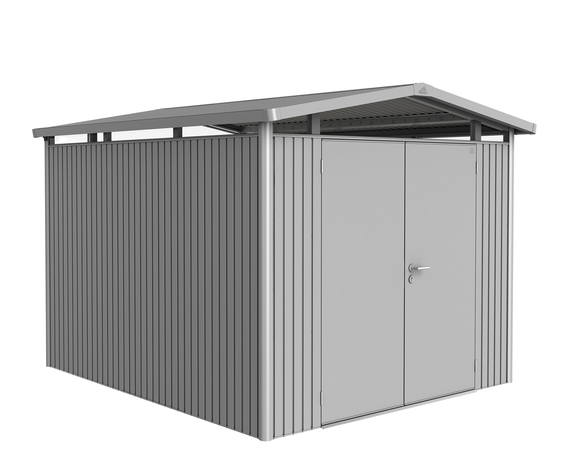 Biohort Gerätehaus Panorama® P5 Doppeltüre silber-metallic