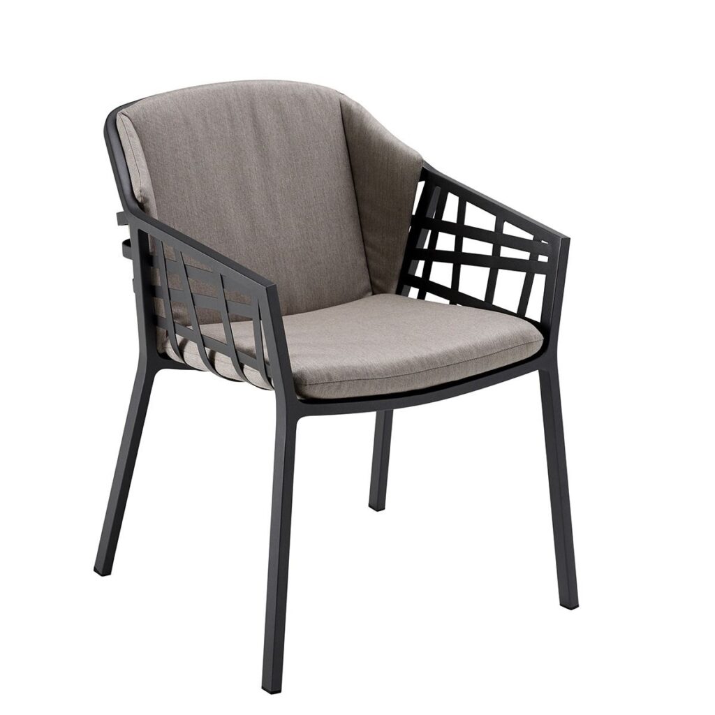 Basket Sessel mit Armlehne, Aluminium